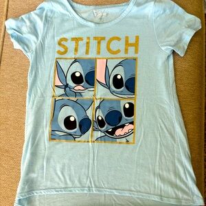 Disney Stitch T shirt. Light blue girls medium 10/12